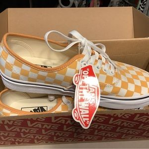 Orange checkered Vans